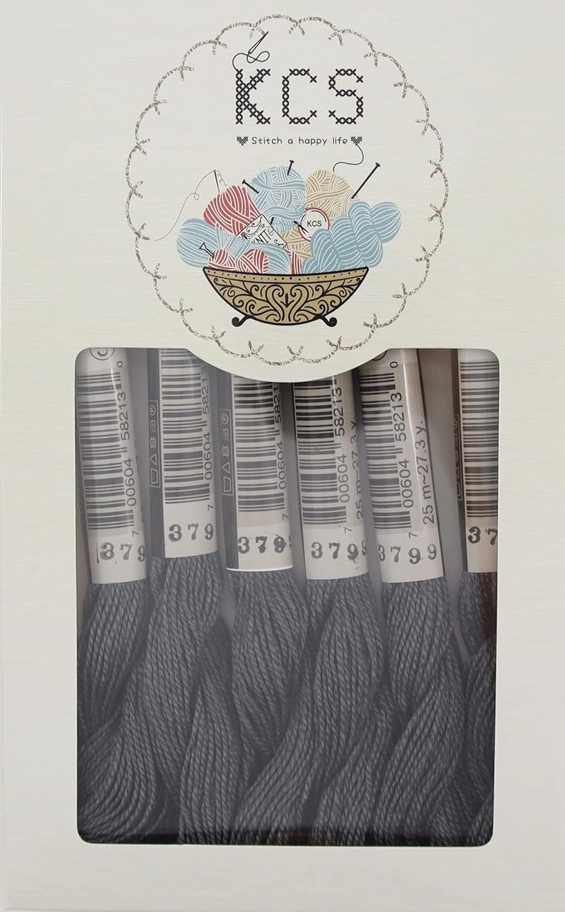 KCS 25 M/Skein Mercerized Pearl Cotton Crochet Needlepoint Thread,Size 5,6 skeins,Pewter Gray vy dk - Image 1